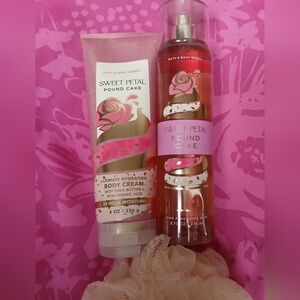 Bath & Body Works Sweet Petal Pound Cake Body Cream and Body Mist! Nwt!